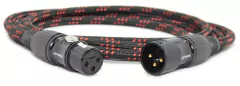 Cable Canon Xlr Balanceado Macho Hembra LOW NOISE BLINDADO 99,99% Libre Oxigeno Textil Black Red