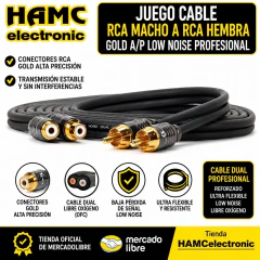 Juego Cable Rca Macho a Rca Hembra Gold A/P Low Noise Profesional - comprar online