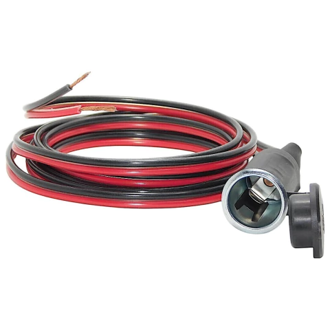 Conector Toma Metálico Hembra Capuchón Goma 12v a Cable Bipolar 2x1,5mm