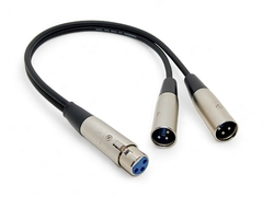 Cable Adaptador Canon Xlr Hembra A Dos Machos Balanceado Dual Low Noise Profesional