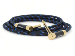 Cable Guitarra Electrica Bajo Plug 90Grados Textil Gold Hamc - HAMC