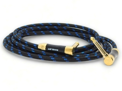 Cable Guitarra Electrica Bajo Plug 90Grados Textil Gold Hamc