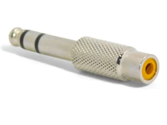 Adaptador Rca Hembra A Plug Estereo Metalico Plateado Calidad