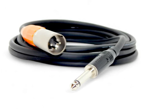 Cable Profesional Pro Audio Plug Mono Recto A Canon Xlr Macho Amphenol Naranja