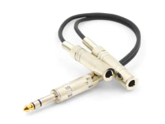 Cable Adaptador Audio Plug 6,5 Stereo A 2 6,5 Hembra Estereo
