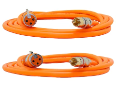 JUEGO CABLE CANON XLR HEMBRA A RCA MACHO GOLD HIGI QUALITY NARANJA