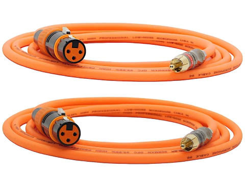 Juego Cable Canon XLR Hembra a Rca Macho Gold Premium Modelo M906BG