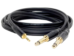 Cable Trs 1/8" a Dos Ts Gold Low Noise Profesional Hamc