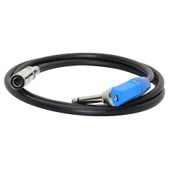 Cable Plug 90 Grados A Plug Hembra Mono Tipo Neutrik Celeste - HAMC