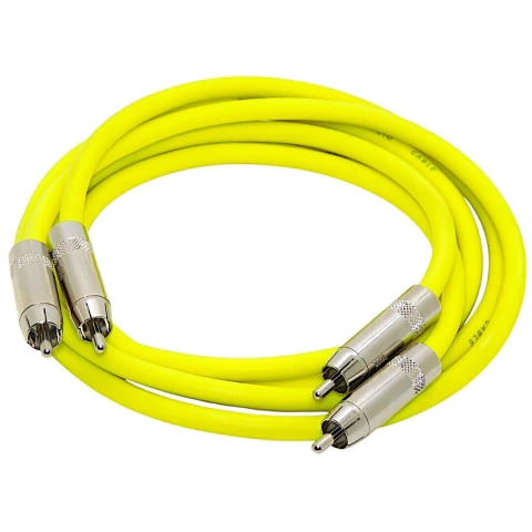 Juego Cable Rca Rca Tipo Neutrik Amarillo Fluor Hamc - comprar online