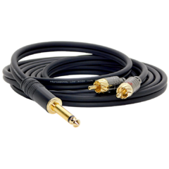 Cable Adaptador Ts a Dos Rca Gold Low Noise Modelo HTRLW