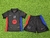 Kit Infantil, Barcelona Away 24/25, Preto, uniforme infantil, time de futebol, camisa infantil, crianças, fãs do Barcelona, réplica oficial, camisa de jogo, temporada 2024/2025, conforto e estilo, qualidade garantida, presente para crianças, torcida mirim