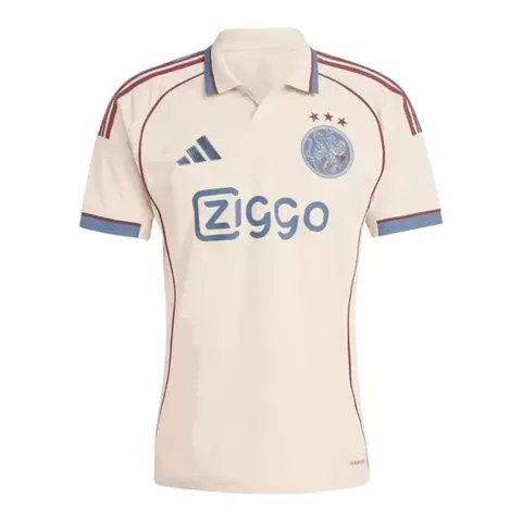 Camisa Ajax Third Away 25/26 - Torcedor Masculina - Bege e azul - comprar online