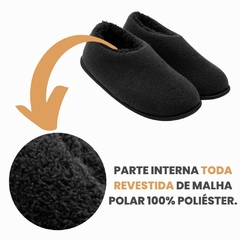 Pantufa Sapatilha Peluciada Preta - comprar online