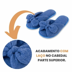 Pantufa de Laço Azul - Meu Céu Pantufas - Loja De Pantufas Femininas e Masculinas