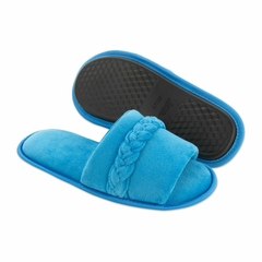 Pantufa Slide Trança Azul