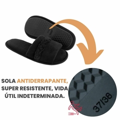 Pantufa Slide Trança Preto - comprar online