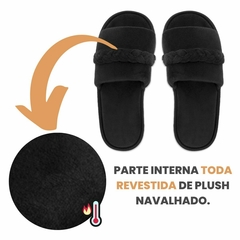 Pantufa Slide Trança Preto na internet