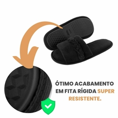 Pantufa Slide Trança Preto - Meu Céu Pantufas - Loja De Pantufas Femininas e Masculinas