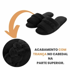 Pantufa Slide Trança Preto - loja online
