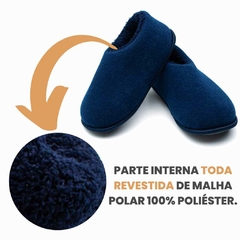 Pantufa Sapatilha Peluciada Azul Marinho na internet