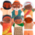 Fantoche Familia Preta Negra Grande 30cm - 6 Bonecos