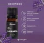 Frasco de óleo essencial de lavanda da marca Vergan, com fundo roxo e texto sobre benefícios.