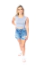 Cropped Regata Feminino Cinza Mescla - Moda Vício
