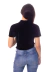 Blusa Gola Alta Manga Curta Veludo Feminino Preto na internet