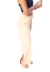 Calça Pantalona Com Abertura na Lateral Canelado Feminino Nude