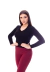Blusa Tricô Decote V Manga Longa Feminino Preto