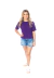 T-shirt Cropped Com Bolso Feminino Roxo - Moda Vício