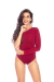 Body Manga Longa Um Ombro Só Vermelho