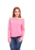 Blusa Manga Longa Gola Canoa Moletinho Feminino Rosa