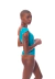 Body Manga Curta Decote Costas Com Bojo Azul Turquesa - comprar online