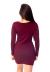 Vestido Justo Manga Longa Com Abertura No Busto Vinho na internet