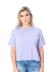 T-shirt Cropped Com Bolso Feminino Lilás
