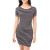 Vestido Justo Manga Curta Ombro A Ombro Listrado Preto e Branco