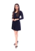 Vestido Manga Longa Decote V Com Babado Barra Preto - Moda Vício