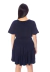 Vestido Manga Curta Com Babado Duas Marias Azul Marinho na internet