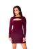 Vestido Justo Manga Longa Com Abertura No Busto Vinho