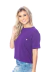 T-shirt Cropped Com Bolso Feminino Roxo - comprar online