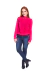 Blusa Tricô Gola Alta Manga Longa Com Babado Frente Feminino Pink - Moda Vício