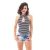 Body Gola Alta Decote Gota Listrado Preto e Branco - Moda Vício