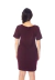 Vestido Manga Curta Camiseta Com Bolso Vinho na internet