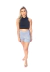 Shorts Com Bolso Malha Feminino Cinza Mescla - Moda Vício