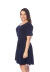 Vestido Manga Curta Com Babado Duas Marias Azul Marinho - comprar online