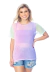 Camiseta Tule Tie Dye Feminino Rosa e Azul