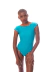 Body Manga Curta Decote Costas Com Bojo Azul Turquesa