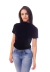 Blusa Gola Alta Manga Curta Veludo Feminino Preto